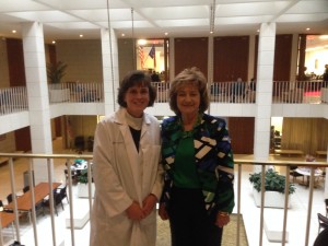 Dr. Karen Cannon with Senator Joyce Krawiec at the General Assembly building.