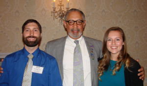 North Carolina Medical Society (NCMS) President, Paul R. G. Cunningham, MD, attended the general meeting of the New Hanover-Pender County Medical Society on Wednesday, March 22. Beside delivering an inspirational speech, Dr. Cunningham also presented two undergraduate pre-med students, Blair Byrd and Elijah Crom with scholarships to help them pursue their degree. 